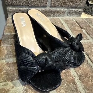 MIA‎ Mechelle Knotted Bow Mule Womens Textured Block Heel Slide Womens #351
